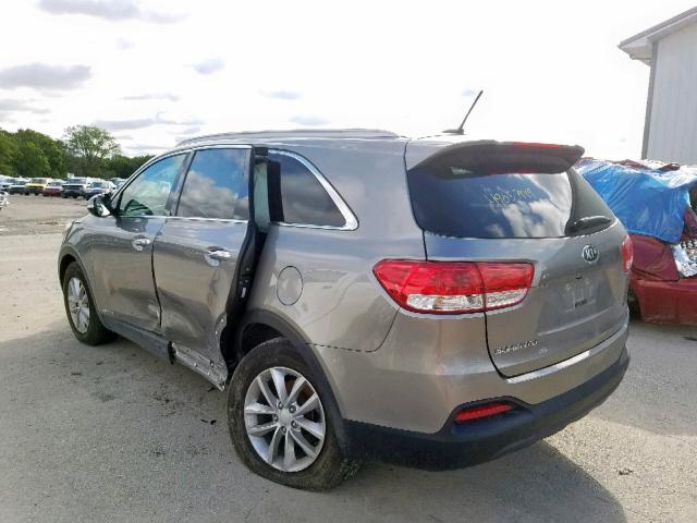 5XYPGDA54GG174010 - 2016 KIA SORENTO LX GRAY photo 3