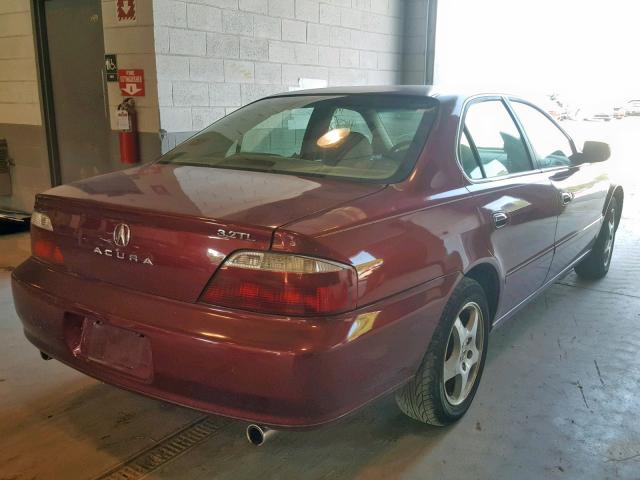 19UUA566X3A063212 - 2003 ACURA 3.2TL BURGUNDY photo 4