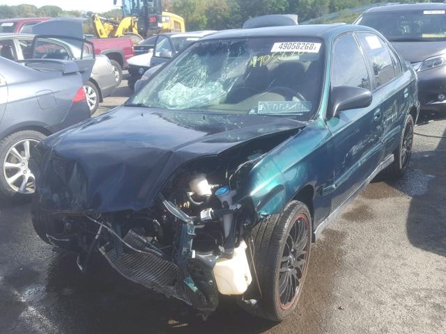 2HGEJ6616XH535413 - 1999 HONDA CIVIC BASE GREEN photo 2