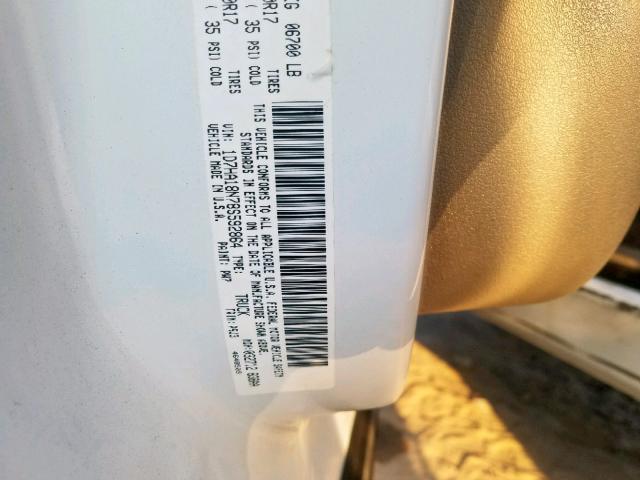 1D7HA18N78S592864 - 2008 DODGE RAM 1500 S WHITE photo 10