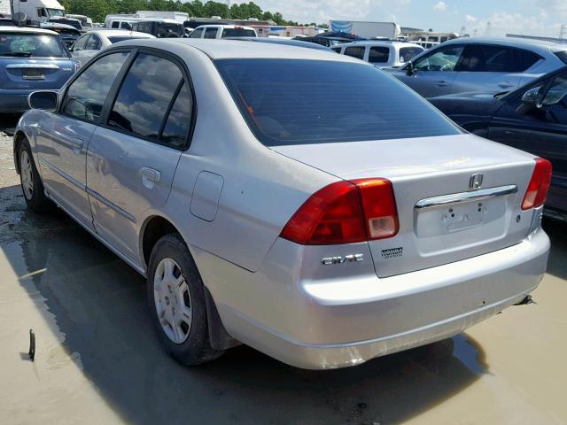 1HGES16581L007241 - 2001 HONDA CIVIC LX SILVER photo 3