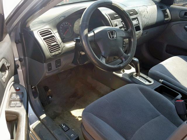 1HGES16581L007241 - 2001 HONDA CIVIC LX SILVER photo 9