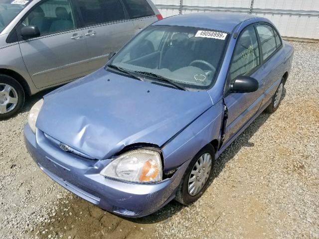 KNADC125456389606 - 2005 KIA RIO BLUE photo 2