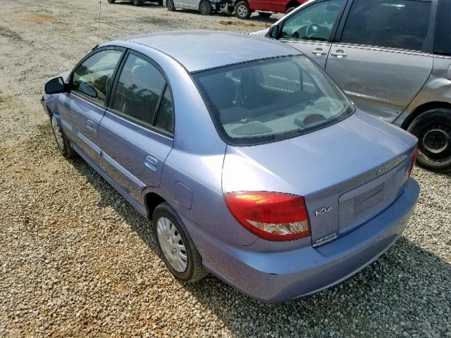 KNADC125456389606 - 2005 KIA RIO BLUE photo 3