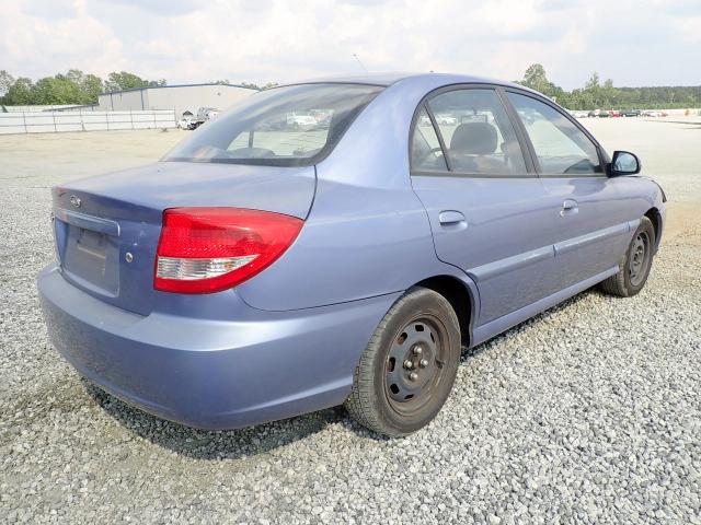 KNADC125456389606 - 2005 KIA RIO BLUE photo 4