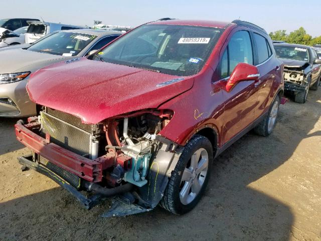 KL4CJASB8FB245425 - 2015 BUICK ENCORE MAROON photo 2