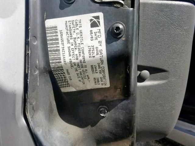1G8AG52F34Z114407 - 2004 SATURN ION LEVEL SILVER photo 10