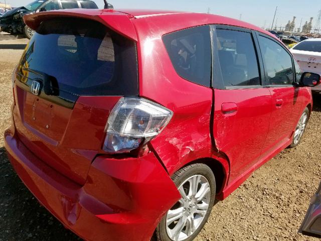 JHMGE8H64BC014524 - 2011 HONDA FIT SPORT RED photo 4