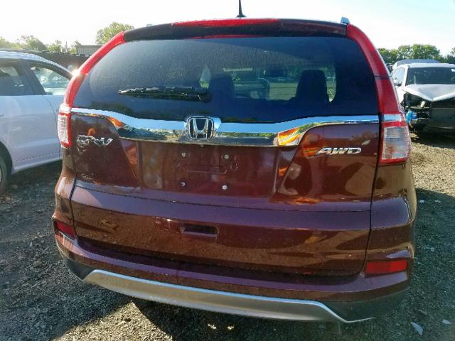 2HKRM4H75FH603879 - 2015 HONDA CR-V EXL ORANGE photo 9