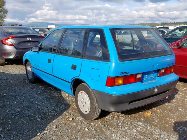 2C1MR6469M6704636 - 1991 GEO METRO BASE BLUE photo 3