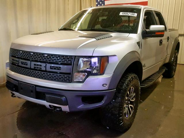 1FTFW1R61CFB55034 - 2012 FORD F150 SVT R SILVER photo 2