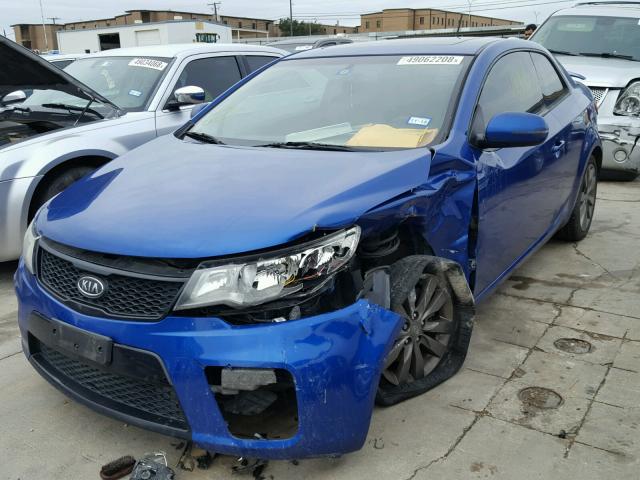 KNAFW6A34C5597338 - 2012 KIA FORTE SX BLUE photo 2