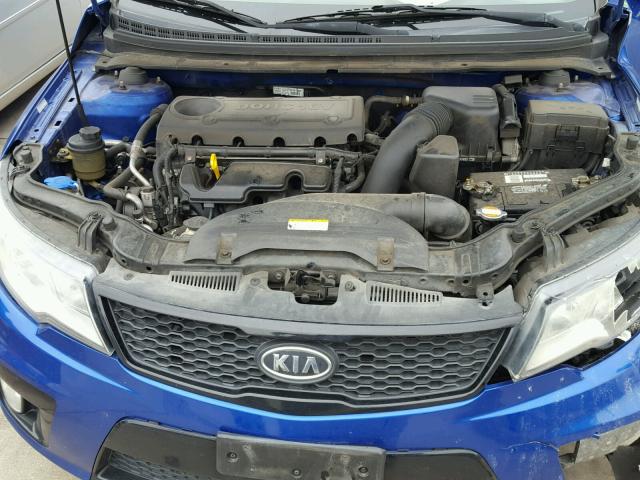 KNAFW6A34C5597338 - 2012 KIA FORTE SX BLUE photo 7