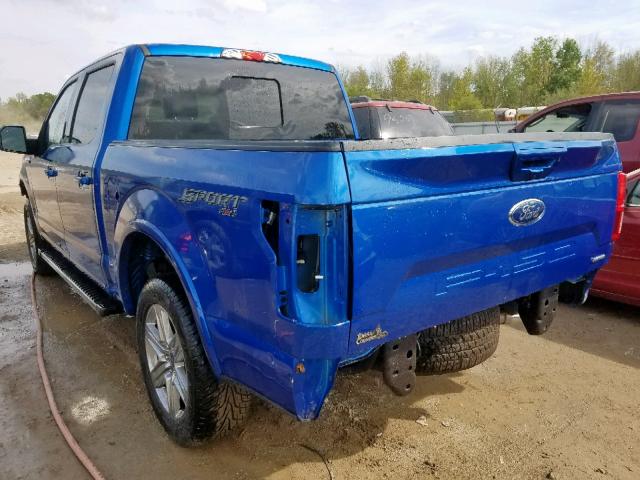 1FTEW1EP9JKC48382 - 2018 FORD F150 SUPER BLUE photo 3