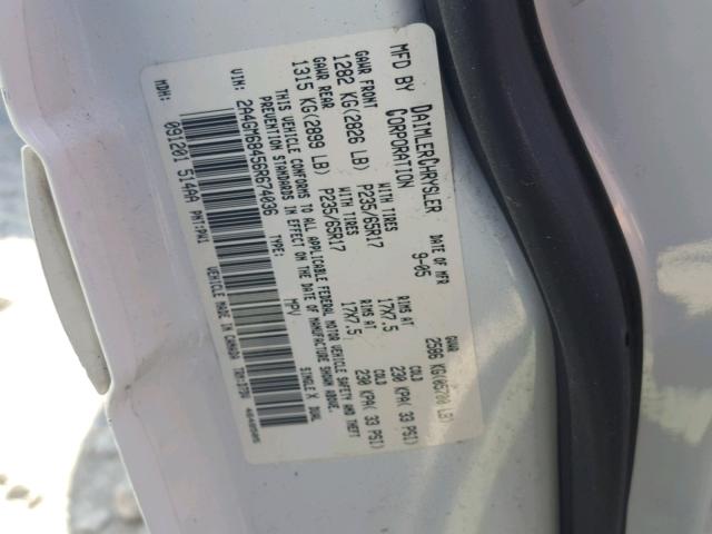 2A4GM68456R674036 - 2006 CHRYSLER PACIFICA T WHITE photo 10