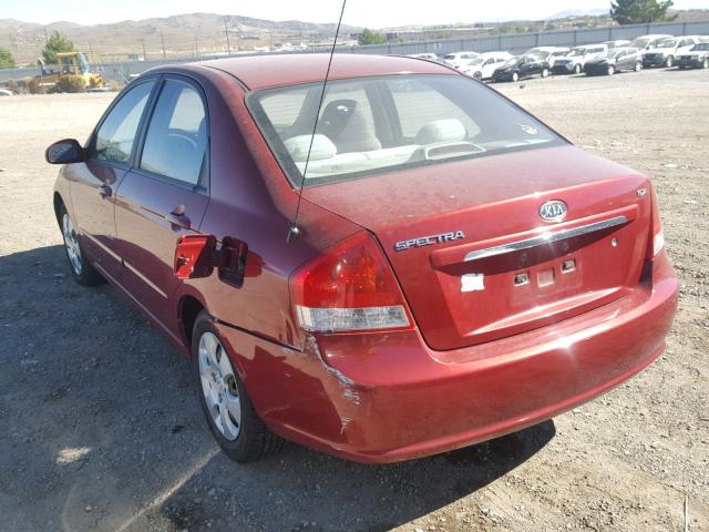 KNAFE222295668546 - 2009 KIA SPECTRA EX RED photo 3