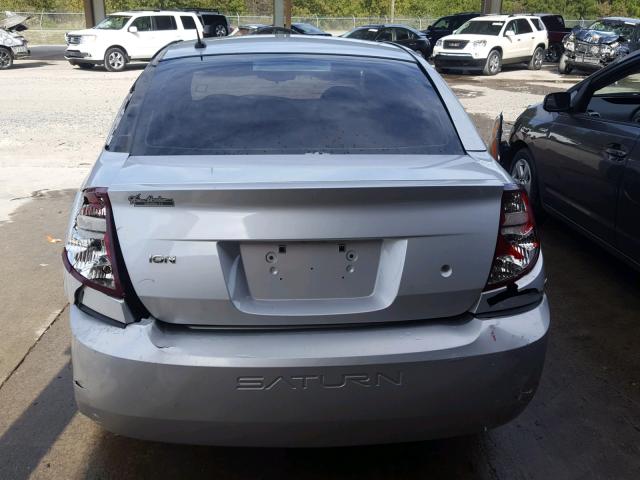 1G8AJ55FX6Z129616 - 2006 SATURN ION LEVEL SILVER photo 9