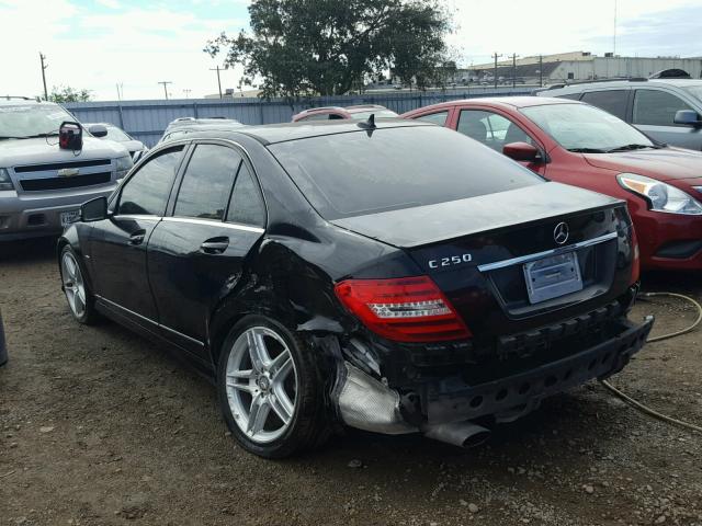 WDDGF4HB6CA614596 - 2012 MERCEDES-BENZ C 250 BLACK photo 3