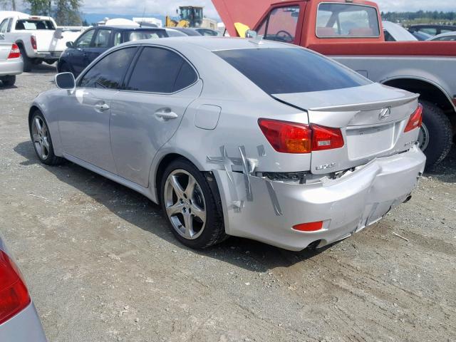 JTHBE262972010134 - 2007 LEXUS IS 350 SILVER photo 3