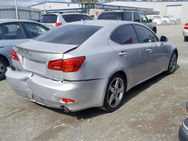 JTHBE262972010134 - 2007 LEXUS IS 350 SILVER photo 4