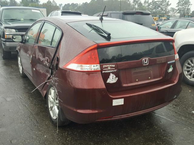 JHMZE2H70BS011222 - 2011 HONDA INSIGHT EX MAROON photo 3