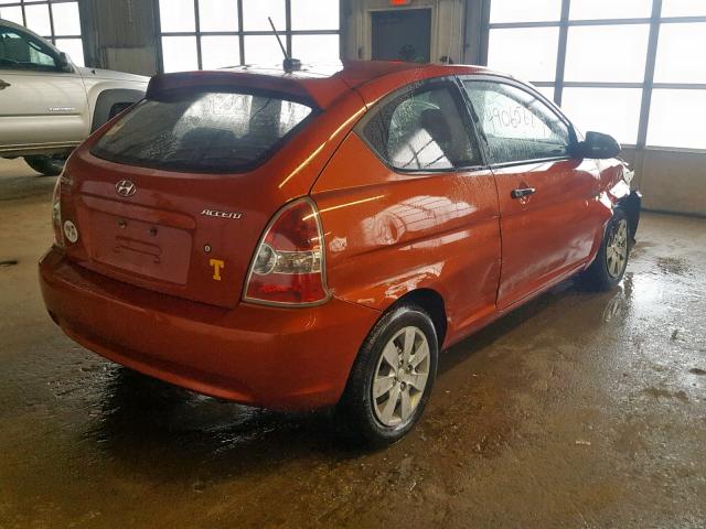 KMHCM36C48U076650 - 2008 HYUNDAI ACCENT GS RED photo 4