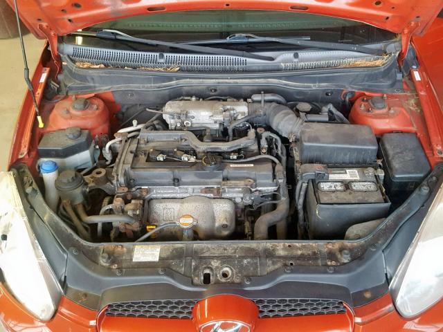 KMHCM36C48U076650 - 2008 HYUNDAI ACCENT GS RED photo 7