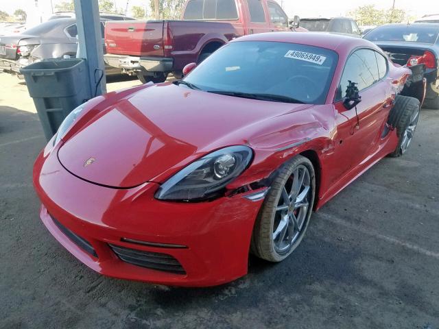 WP0AB2A82JK278094 - 2018 PORSCHE CAYMAN S RED photo 2