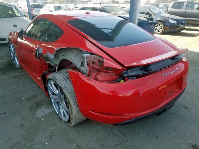 WP0AB2A82JK278094 - 2018 PORSCHE CAYMAN S RED photo 3