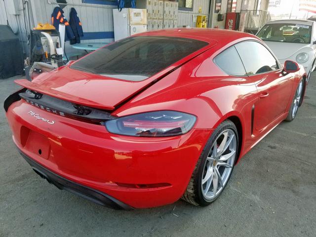 WP0AB2A82JK278094 - 2018 PORSCHE CAYMAN S RED photo 4