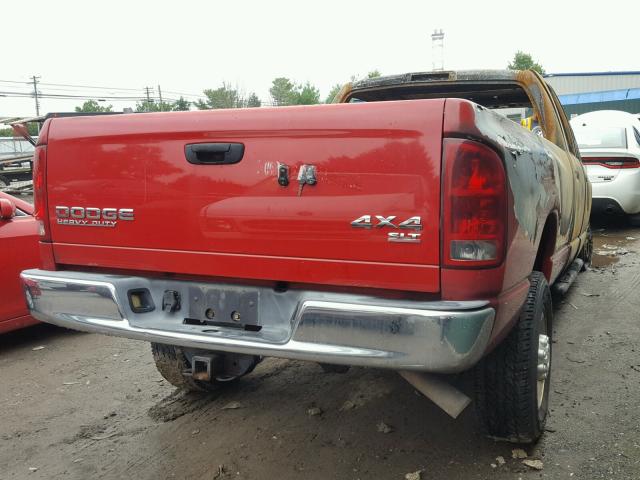 3D3KU28C54G144837 - 2004 DODGE RAM 2500 S RED photo 4