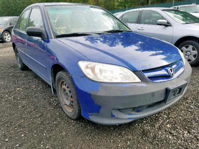 1HGES16364L005216 - 2004 HONDA CIVIC DX V BLUE photo 1