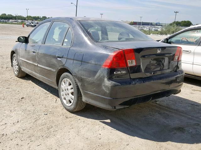 2HGES16535H515054 - 2005 HONDA CIVIC LX BLACK photo 3