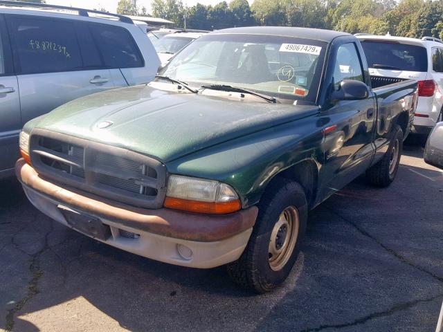 1B7FL26X41S315567 - 2001 DODGE DAKOTA GREEN photo 2