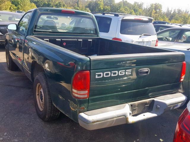 1B7FL26X41S315567 - 2001 DODGE DAKOTA GREEN photo 3