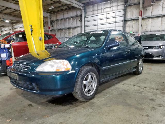 1HGEJ6220VL112258 - 1997 HONDA CIVIC DX GREEN photo 2