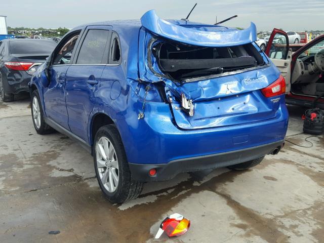 4A4AP4AU2FE014639 - 2015 MITSUBISHI OUTLANDER BLUE photo 3