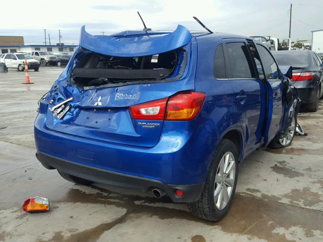 4A4AP4AU2FE014639 - 2015 MITSUBISHI OUTLANDER BLUE photo 4