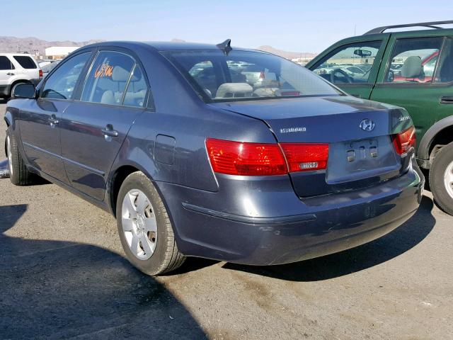 5NPET46C49H557077 - 2009 HYUNDAI SONATA GLS BLUE photo 3