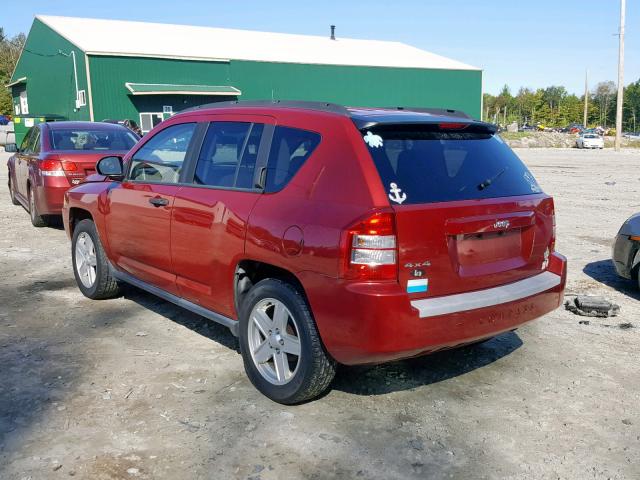 1J8FF47W57D177357 - 2007 JEEP COMPASS RED photo 3