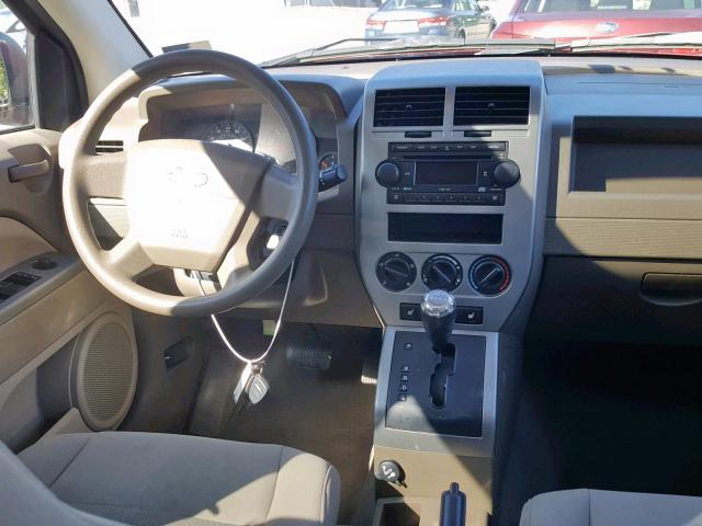 1J8FF47W57D177357 - 2007 JEEP COMPASS RED photo 9