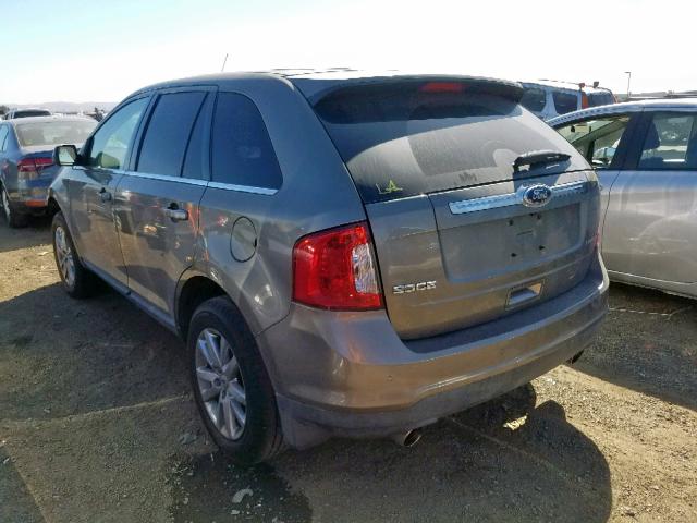 2FMDK3KC7DBA08195 - 2013 FORD EDGE LIMIT GRAY photo 3