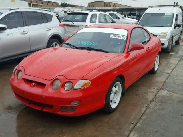 KMHJG35F41U230502 - 2001 HYUNDAI TIBURON RED photo 2