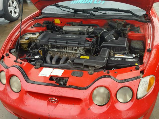 KMHJG35F41U230502 - 2001 HYUNDAI TIBURON RED photo 7