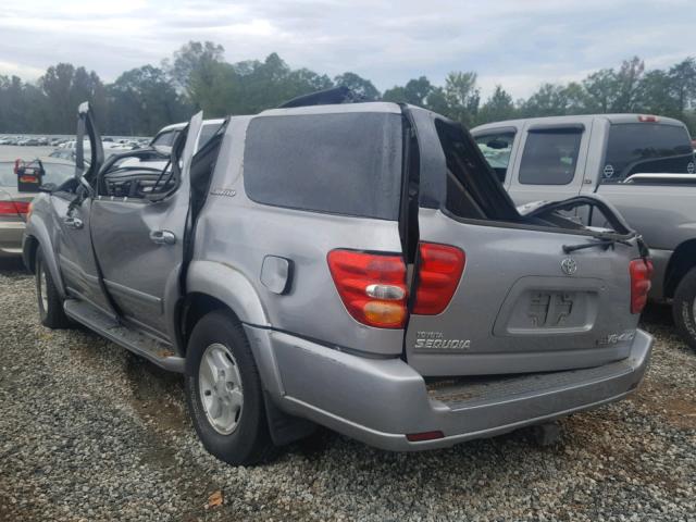 5TDBT48A42S103443 - 2002 TOYOTA SEQUOIA LI SILVER photo 3