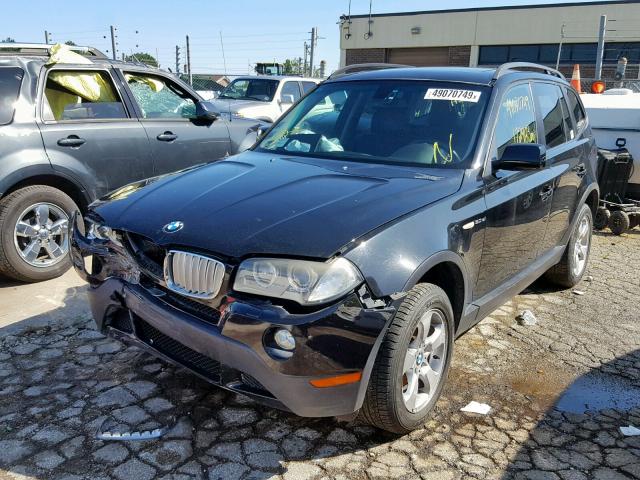 WBXPC93408WJ05237 - 2008 BMW X3 3.0SI BLACK photo 2