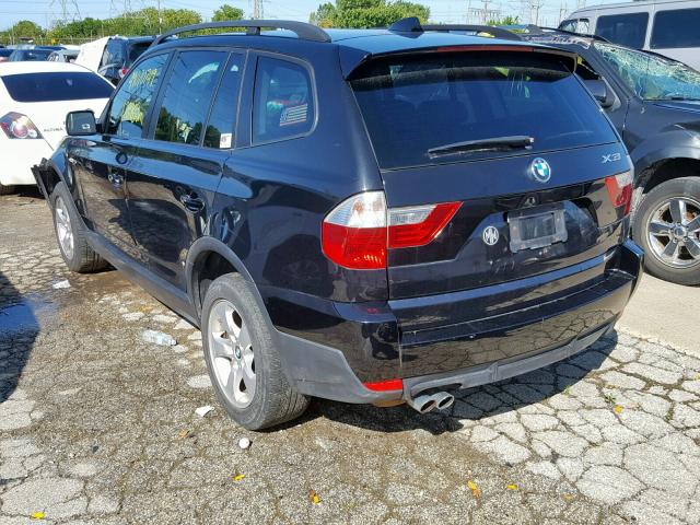 WBXPC93408WJ05237 - 2008 BMW X3 3.0SI BLACK photo 3