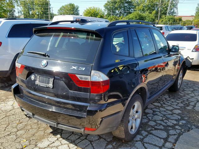 WBXPC93408WJ05237 - 2008 BMW X3 3.0SI BLACK photo 4