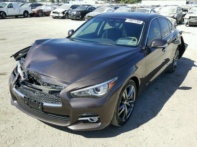 JN1BV7AP1FM349154 - 2015 INFINITI Q50 BASE BROWN photo 2