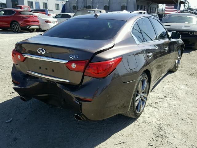 JN1BV7AP1FM349154 - 2015 INFINITI Q50 BASE BROWN photo 4